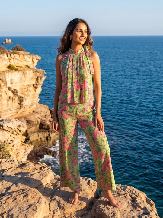 Botanical Tropical Crepe Co-Ord Set
