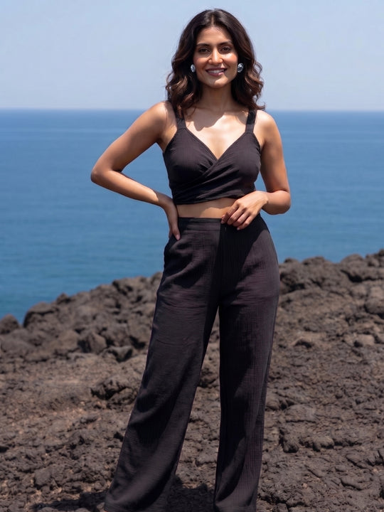 Black Wrap Co-ord Set