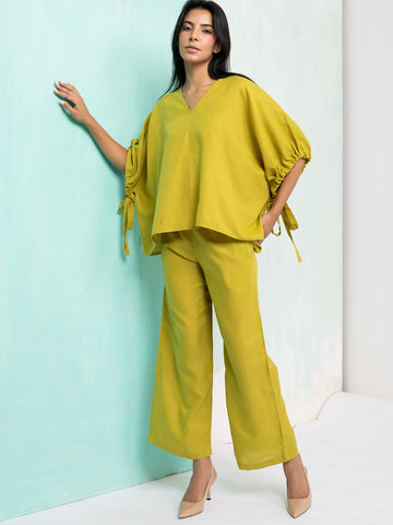 Olive Glow Tie-Up Co-Ord Set Olive Glow Tie-Up Co-Ord Set