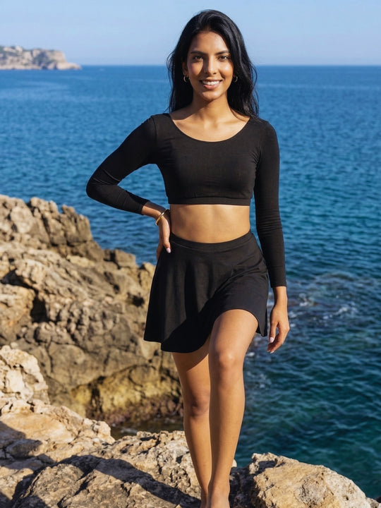 Women Swimwear Midnight Skirt Swim Set