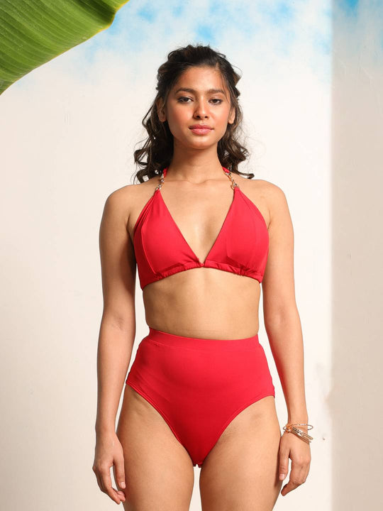 Chopped Chilli Red Bikini Set - AOBASWIMWEAR