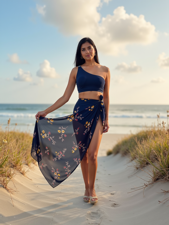 Midnight Bloom Sarong
