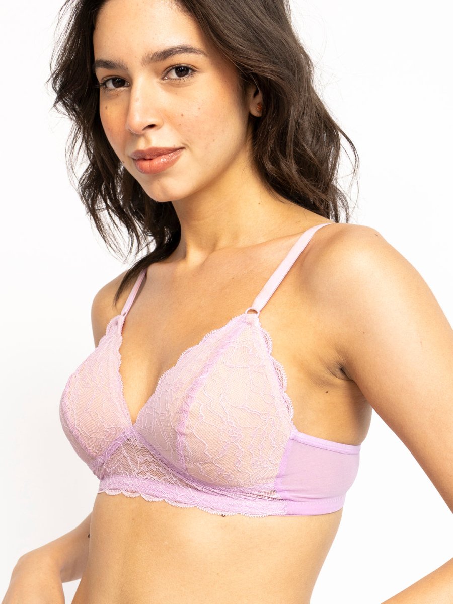 Lavender Self Design Full Coverage All Day Comfort Everyday Bralette Bar - AOBABras Lavender Self Design Full Coverage All Day Comfort Everyday Bralette Bar - AOBABras