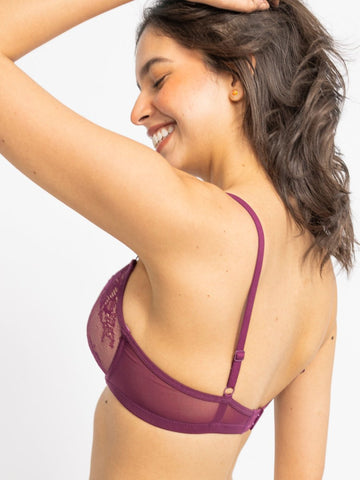 Purple Floral Lace Underwired Bra - AOBABras Purple Floral Lace Underwired Bra - AOBABras
