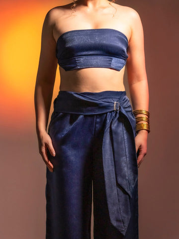 Women Blue solid Beachwear Co - ord Set - AOBABEACHWEAR Women Blue solid Beachwear Co - ord Set - AOBABEACHWEAR