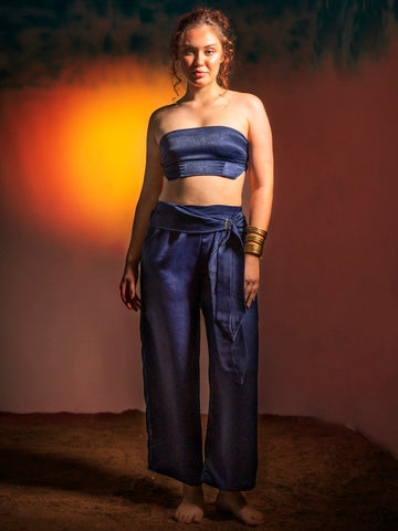 Women Blue solid Beachwear Co - ord Set - AOBABEACHWEAR Women Blue solid Beachwear Co - ord Set - AOBABEACHWEAR