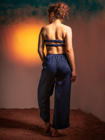 Women Blue solid Beachwear Co - ord Set - AOBABEACHWEAR Women Blue solid Beachwear Co - ord Set - AOBABEACHWEAR