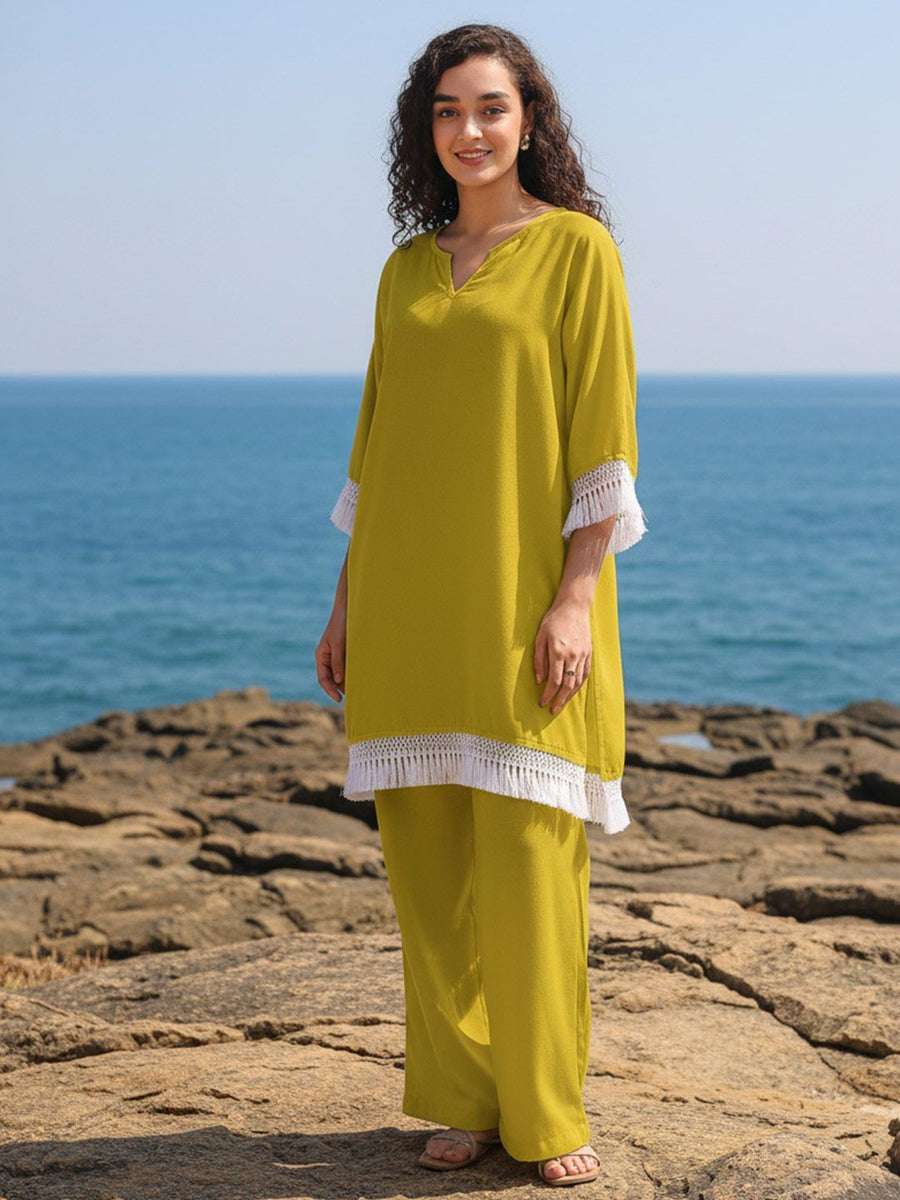Green Linen Trouser Co-ord Set – AIWW-243B