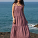 Mauve Solid Maxi Dress