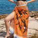 Orange Tropical Print Sarong