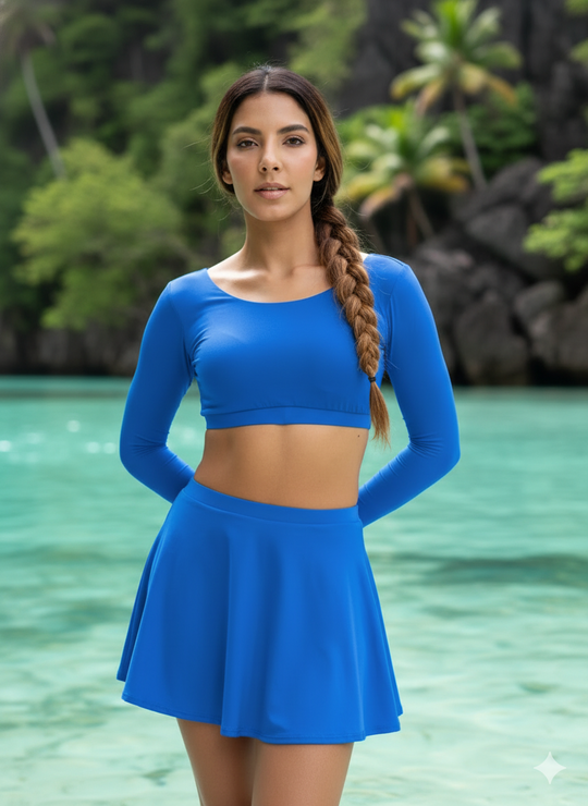 Women Swimwear Surf Skirt Swim Set