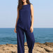 Navy Blue Linen Trouser Co-ord Set