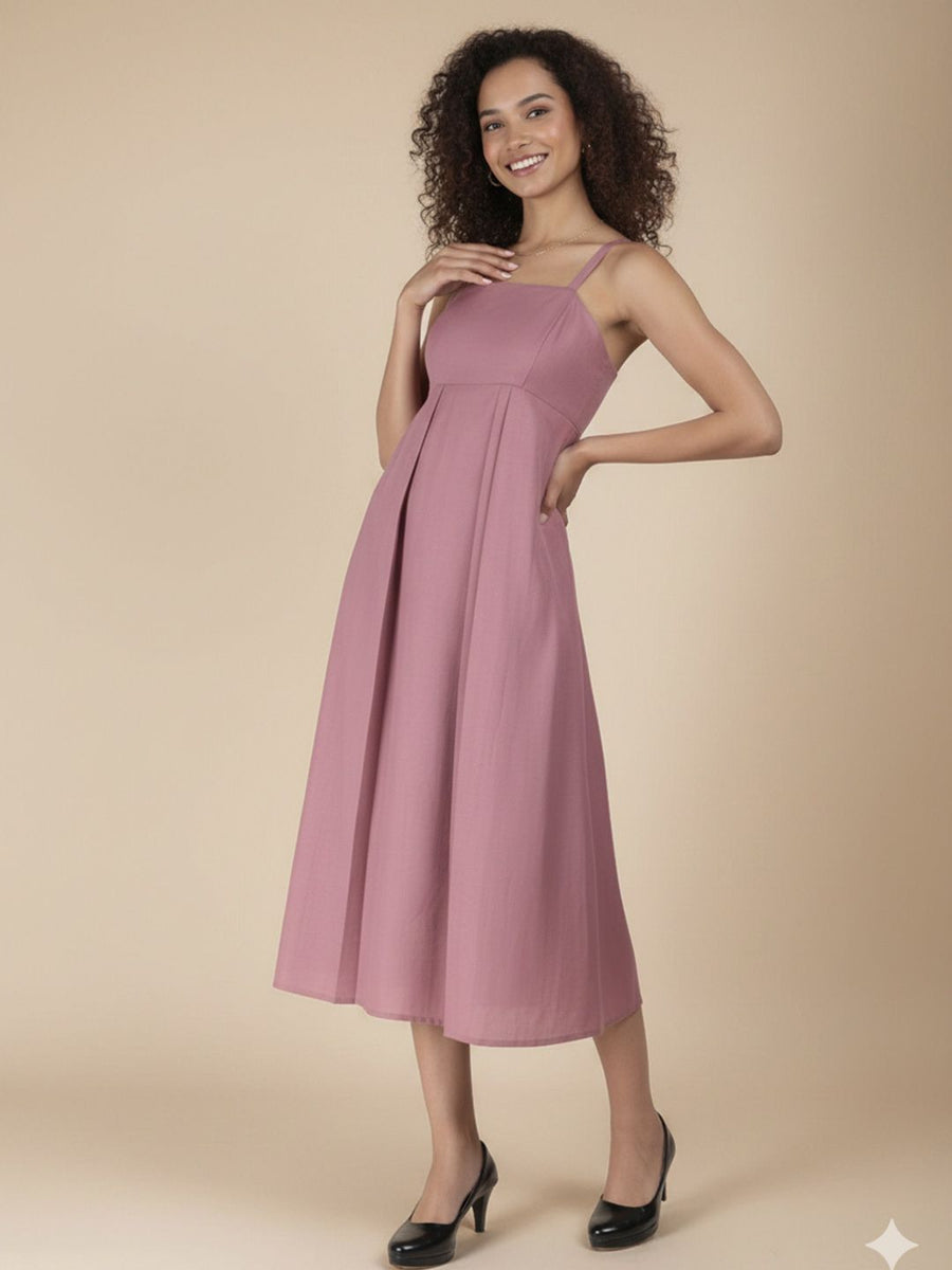 Mauve Solid Dress – AIWW-283A
