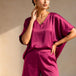 Purple Satin Shorts Co-ord Set