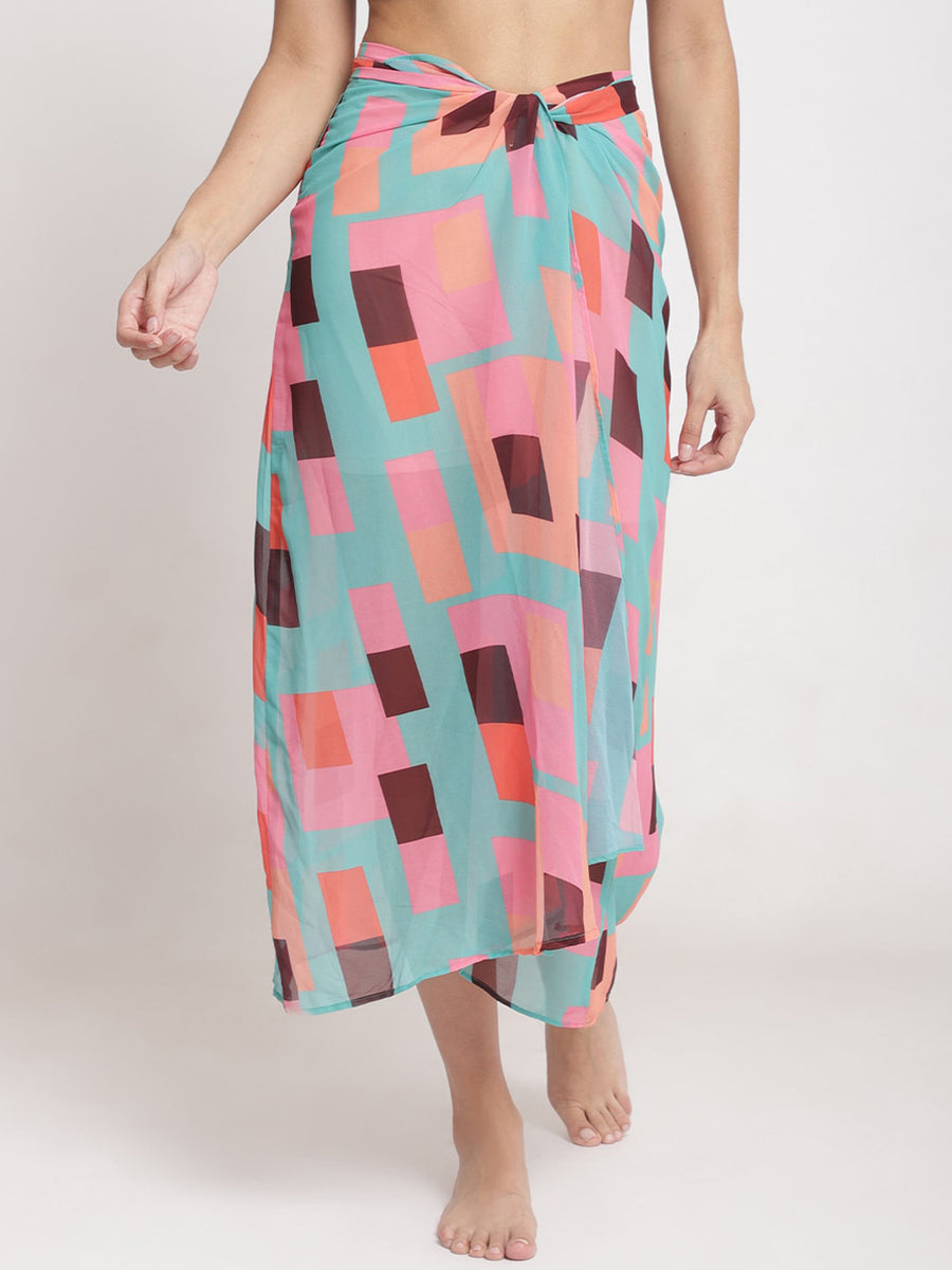Blue Printed Beach Skirt – AIBW-80D