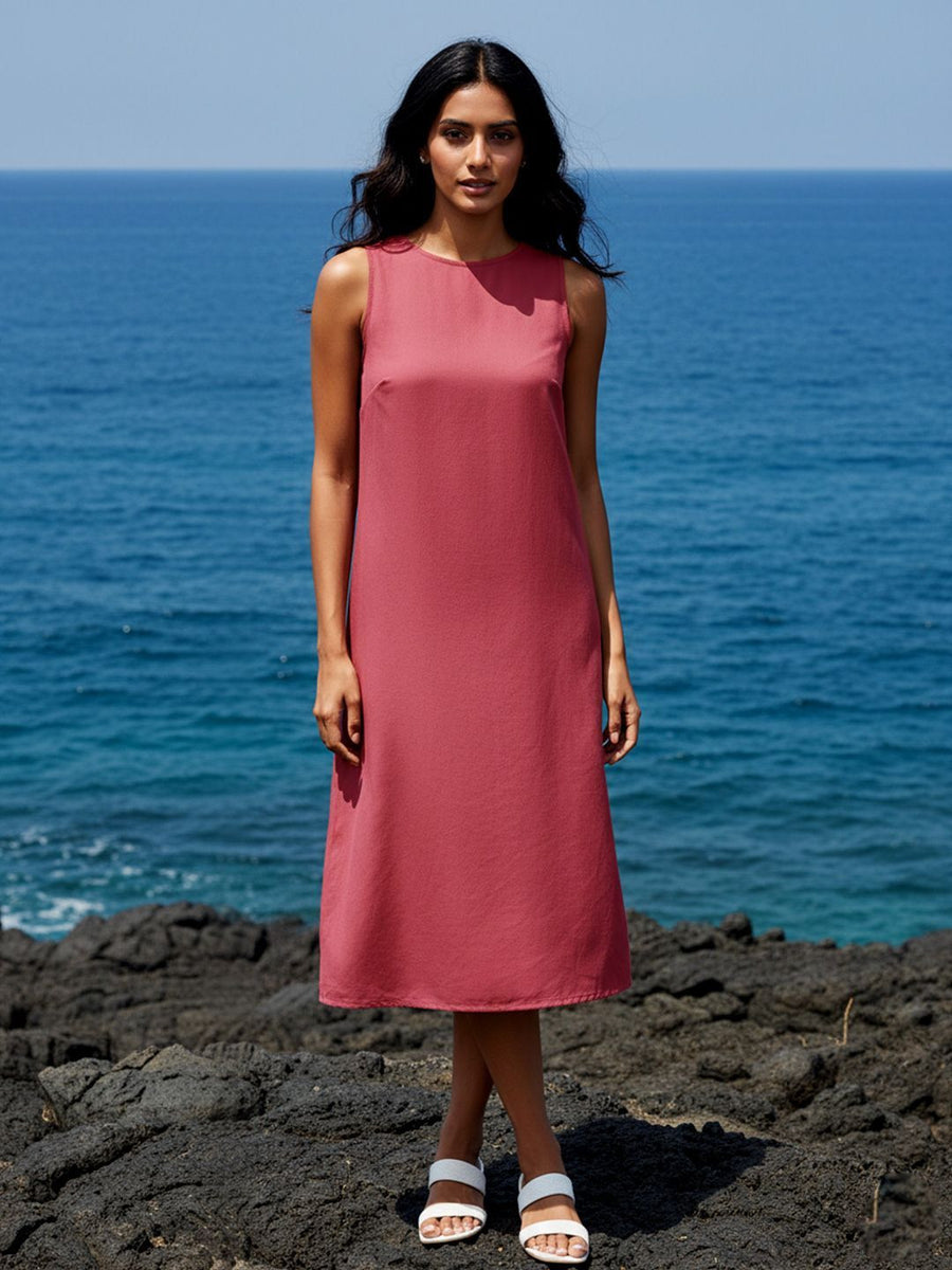 Mauve Solid Dress – AIWW-282D