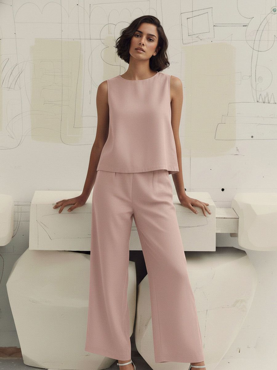 Pink Linen Trouser Co-ord Set – AIWW-242C
