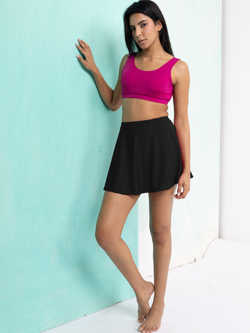 Fuchsia Splash Skirt & Crop Top Set