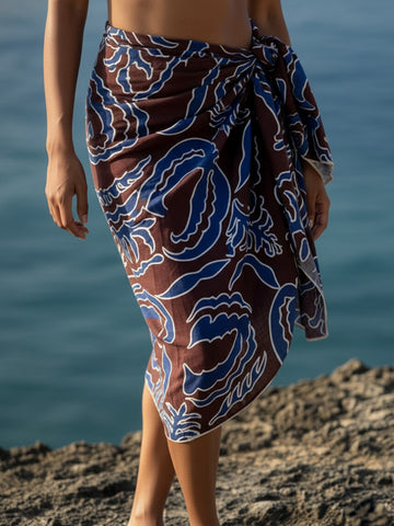 Indigo Earth Abstract Rayon Sarong
