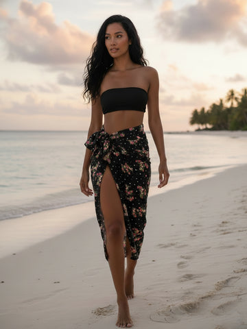 Midnight Blossom Sarong