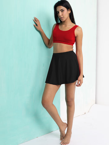 Crimson Midnight Skirt &amp; Crop Top Set