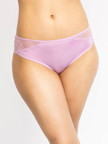 Women Purple Lace Bikini Brief - AOBAPANTIES