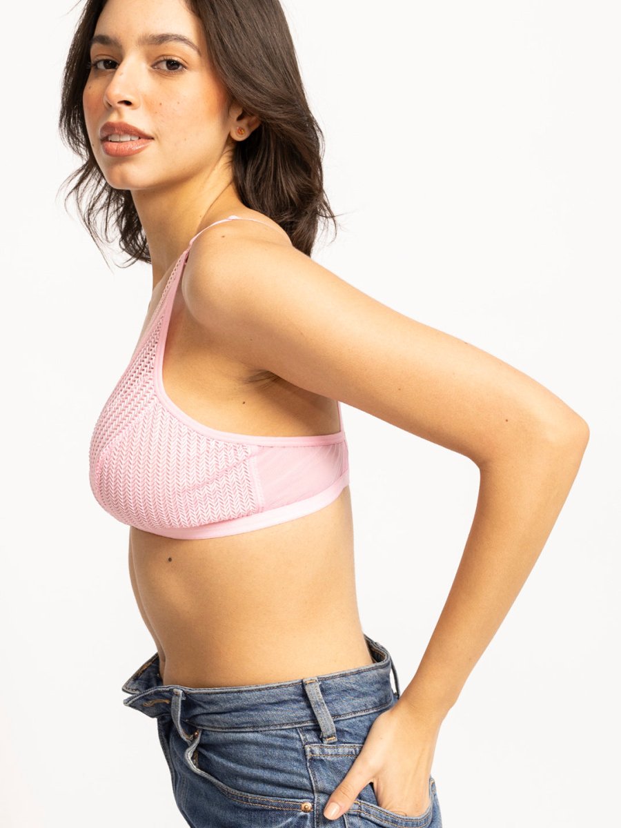 Pink Hound tooth bralette bra - AOBAbralette