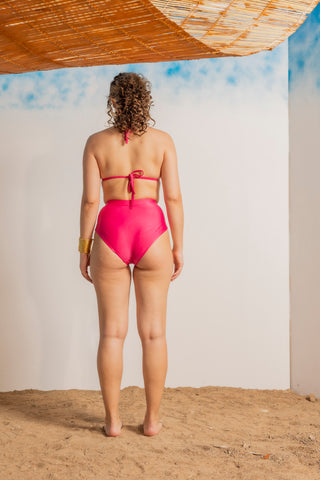 Barbiecore Bliss: Bikini & Lace Wrap set