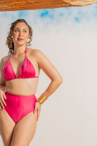 Barbiecore Bliss: Bikini & Lace Wrap set