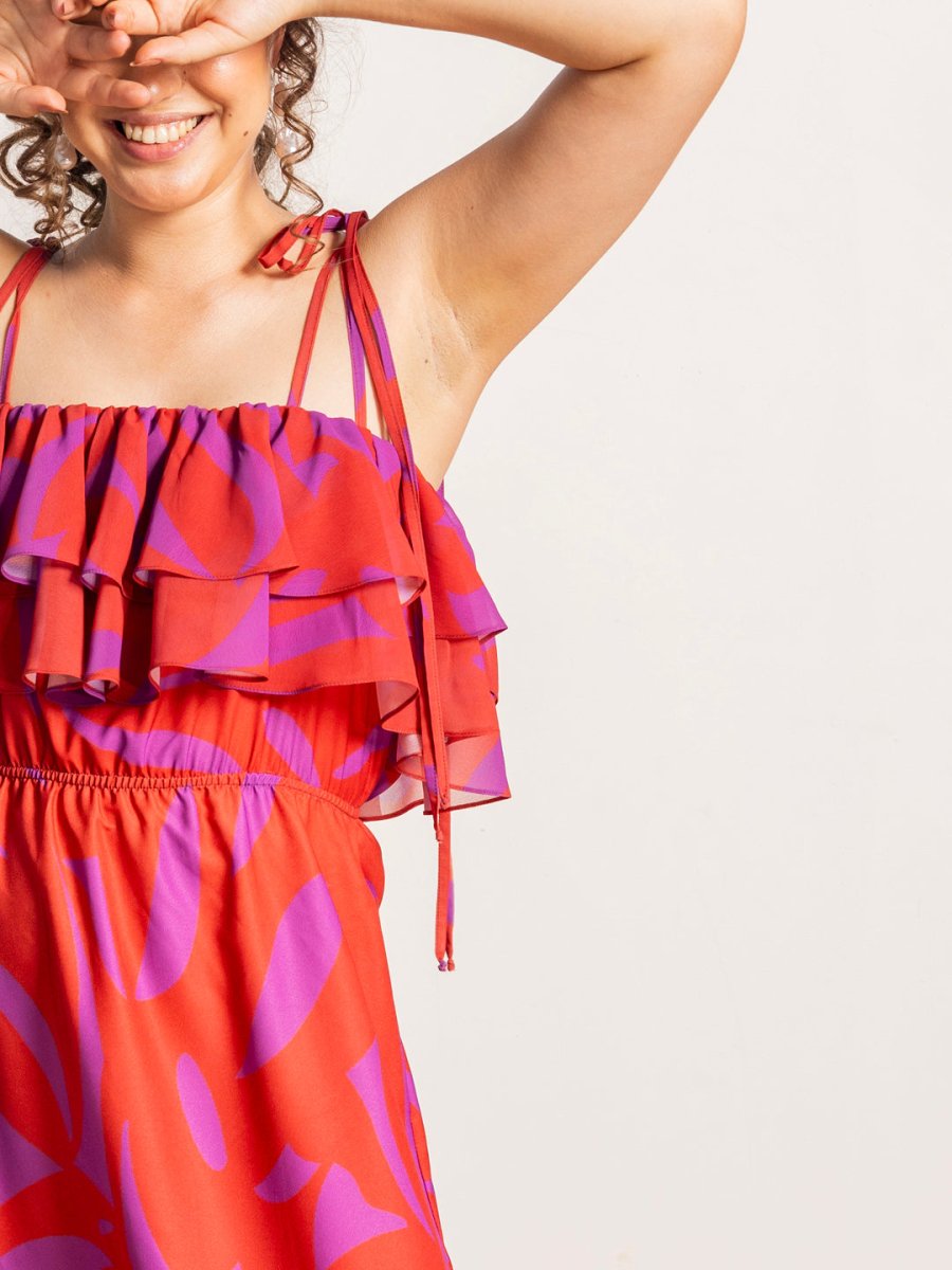 Ruffled Beachwear Dress - AOBABEACHWEAR