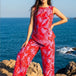 Coral Print Palazzo Co-ord Set