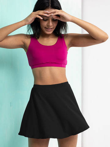 Fuchsia Splash Skirt & Crop Top Set