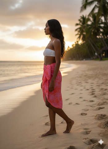 Hibiscus Haze Rayon Sarong