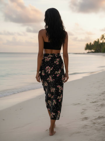 Midnight Blossom Sarong