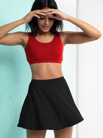 Crimson Midnight Skirt &amp; Crop Top Set
