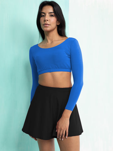 Cobalt Cropped Skirt & Crop Top Set