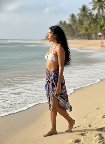 Indigo Earth Abstract Rayon Sarong
