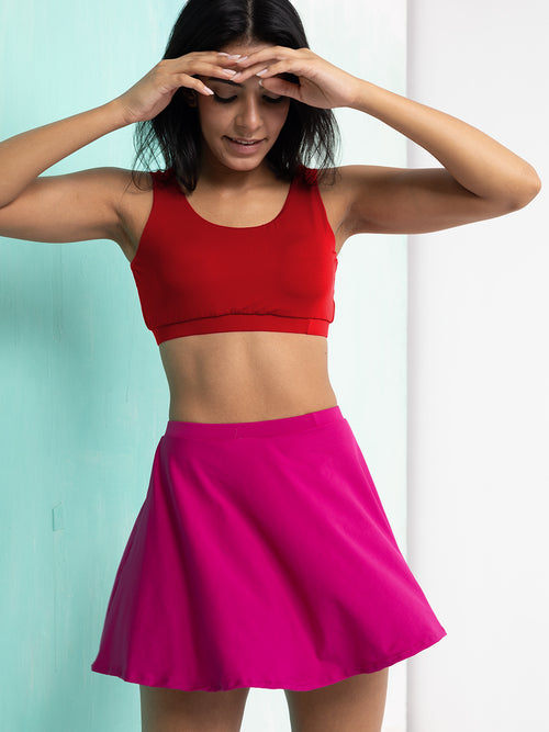 Fiery Skirt Swim Set