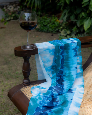 Azure Wave Georgette Sarong