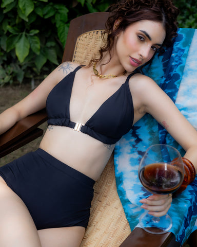 The Luxe Laze High-Waisted Swim Set