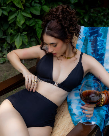The Luxe Laze High-Waisted Swim Set