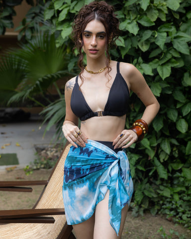 Azure Wave Georgette Sarong