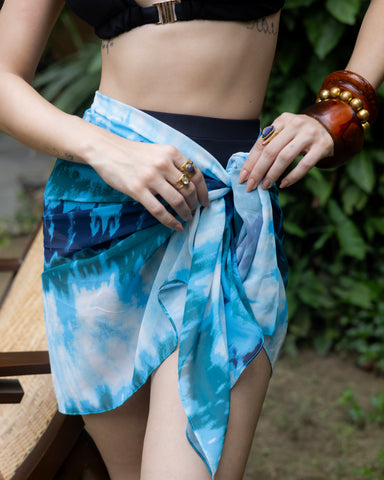 Azure Wave Georgette Sarong