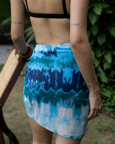 Azure Wave Georgette Sarong