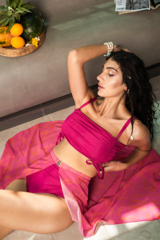 Ruched Fuchsia 3 pc swim set