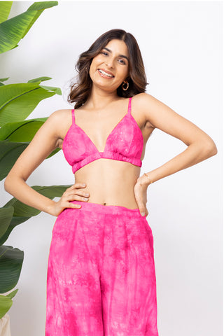 Pink Tie-Dye Beachwear Co-ord Set