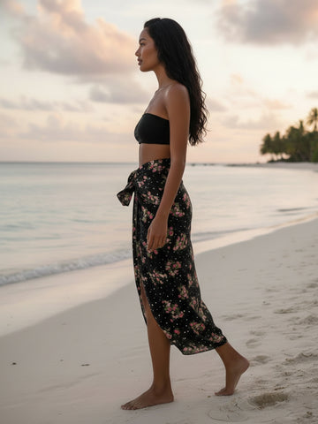 Midnight Blossom Sarong