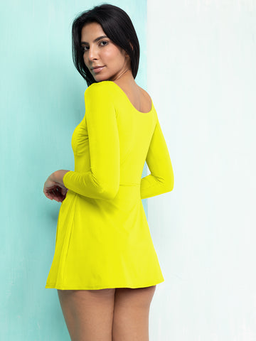 The Lime neon Knot-Skirt Bodysuit