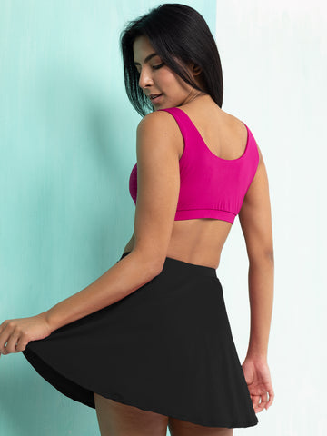Fuchsia Splash Skirt & Crop Top Set