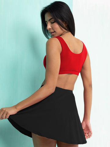 Crimson Midnight Skirt &amp; Crop Top Set